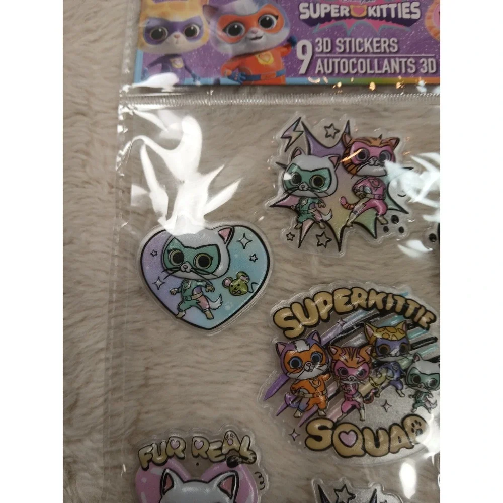 Disney Super Kitties‎ 3D Sticker 5 Pack Multicolor Lot Rare